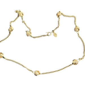 Vintage AVON Gold Tone Station Necklace Endless Knot Station Chain Necklace